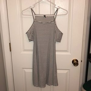 Black and white striped dress